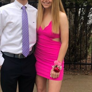 Pink blue blush dress